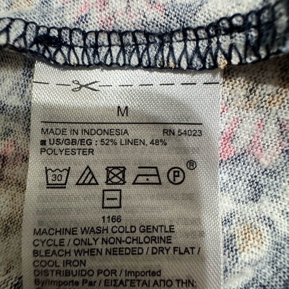 NWT GAP Women’s Sleeveless Linen Blend Floral Dress Keyhole Back Size Medium - Picture 8 of 9